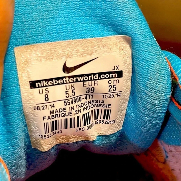 nike revolution 2 clearwater women’s sneakers shoes blue/pink usa size 8 - Picture 6 of 9